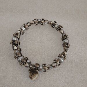 Alex and Ani Crystal Beaded Gold Wrap Bracelet Vintage Expandable   558